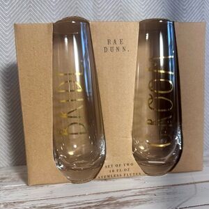 Rae Dunn Bride and Groom Stemless Flutes